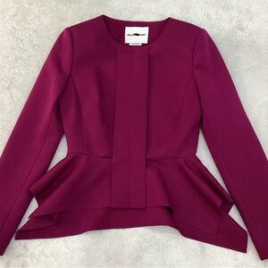 NWOT Roland Mouret Hot Pink Crepe Peplum Jacket, Size US 6